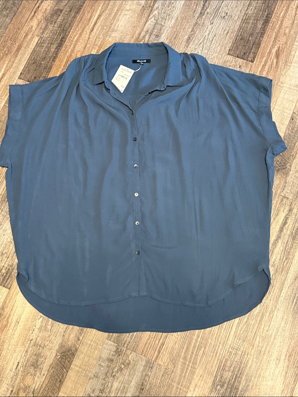 Madewell Women’s Button Down Short Sleeved Blouse Size XXL “Deep Shadow”